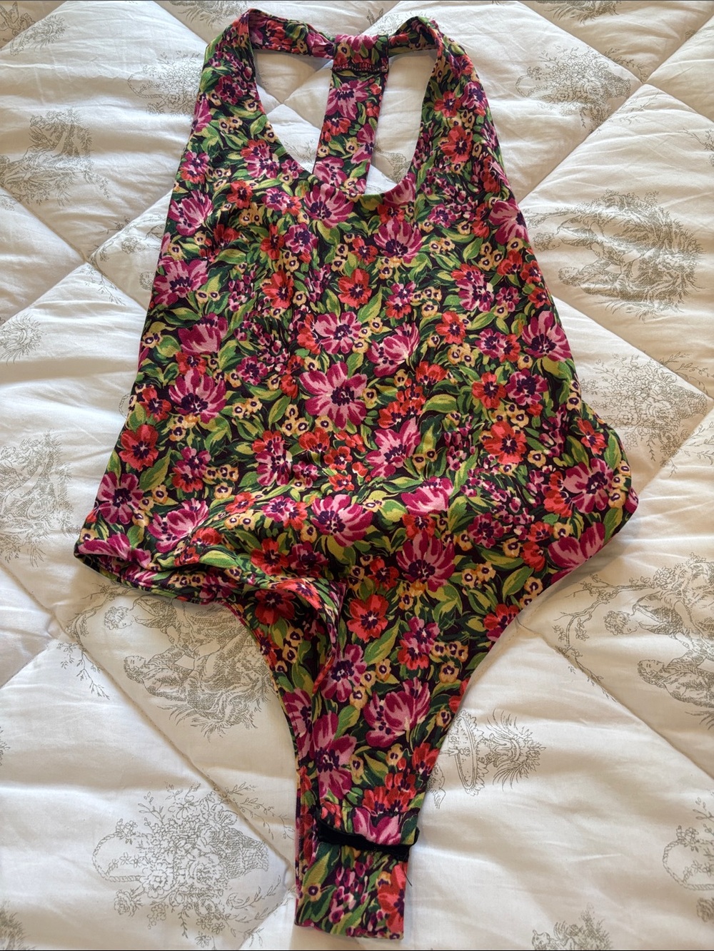 Floral razor back bodysuit